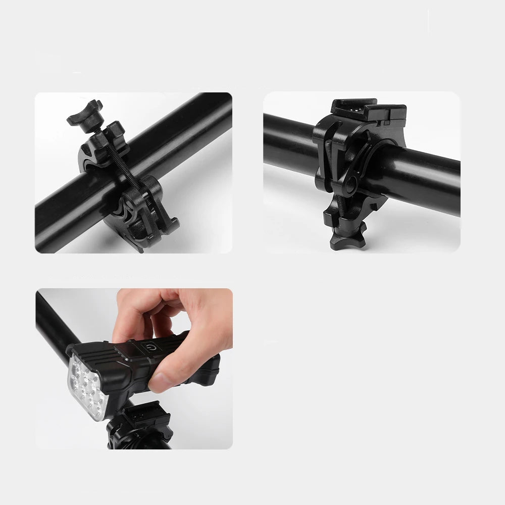 Phare Avant de Vélo avec Klaxon Intégré